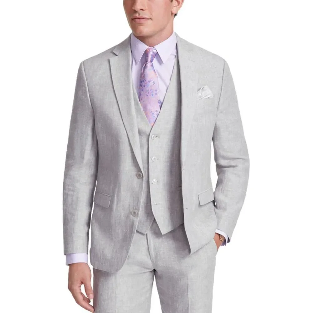 Bar III Mens Slim-Fit Linen Two Button Suit Jacket 42 Short Grey Blazer NWT $360